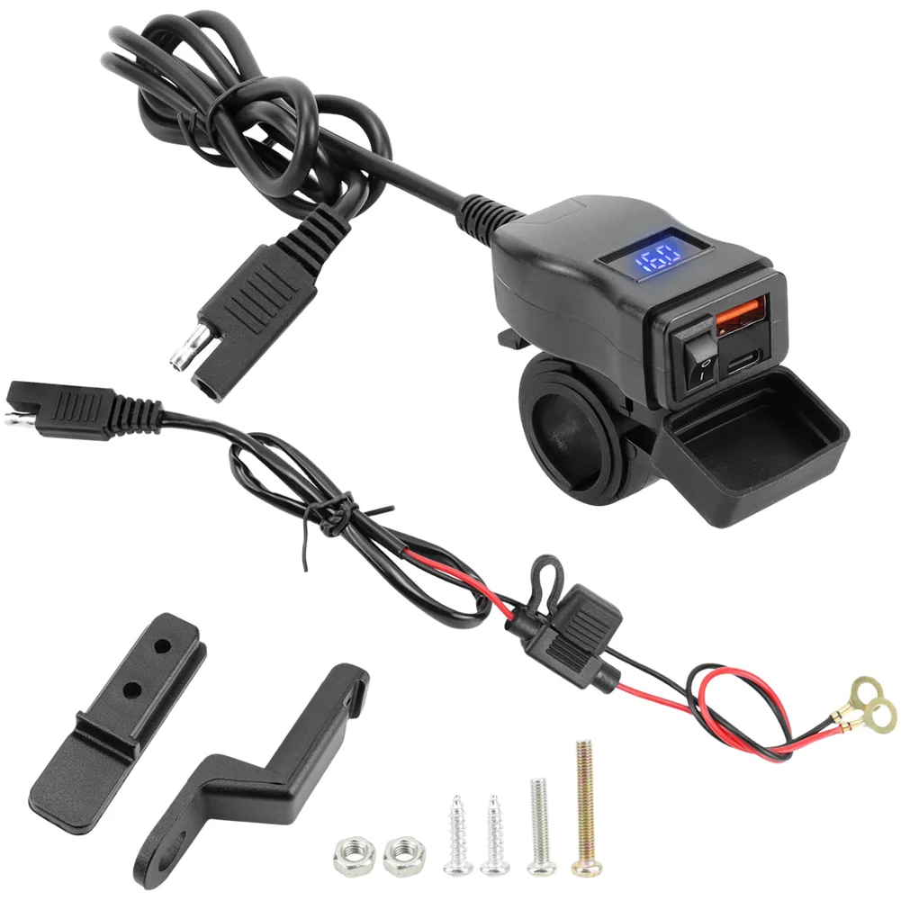 Motorcycle USB Fast Charger Handlebar Dual USB Socket With Switch Voltmeter Motorcycle Accessories
Motorcycle USB Fast Charger Handlebar Dual USB Socket With Switch Voltmeter Motorcycle Accessories