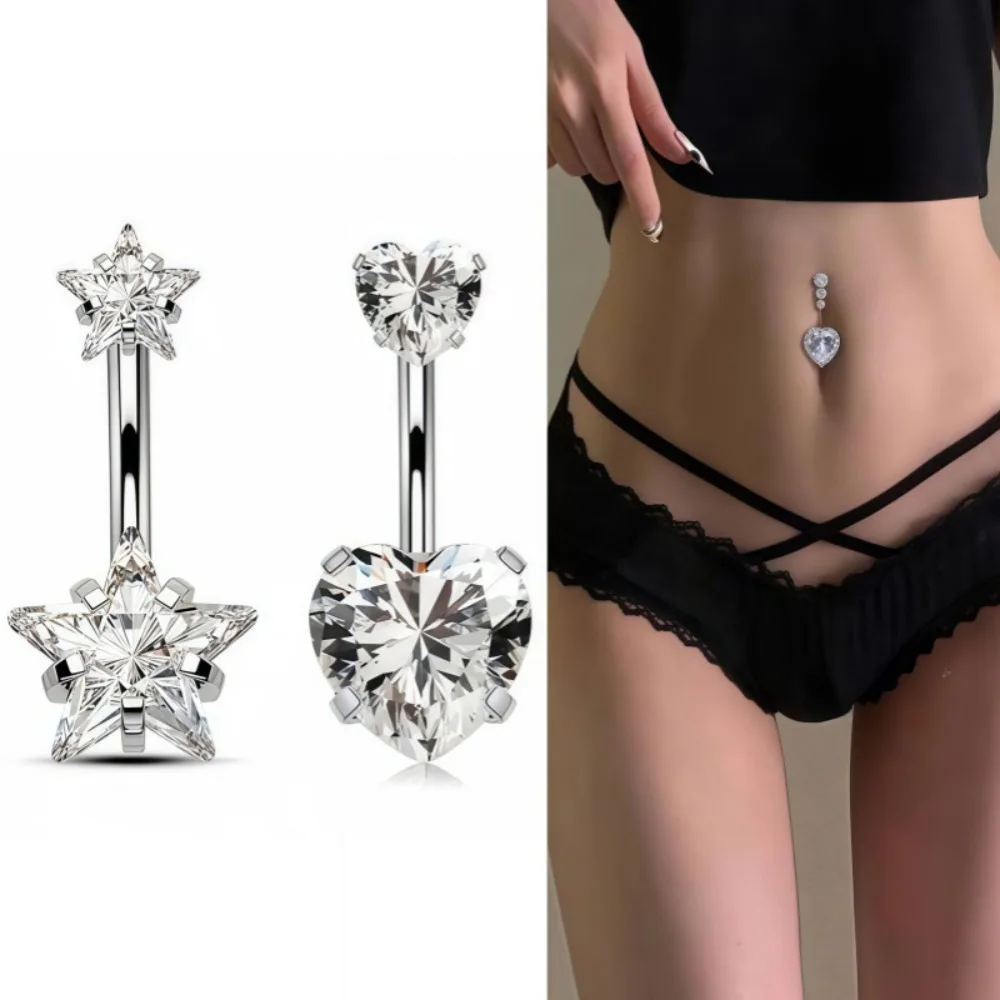 Heart Round Double Head Zircon Stainless Steel Belly Button Rings for Women Belly Ring Beach Bikini Navel Piercing Body Jewelry
Heart Round Double Head Zircon Stainless Steel Belly Button Rings for Women Belly Ring Beach Bikini Navel Piercing Body Jewelry
