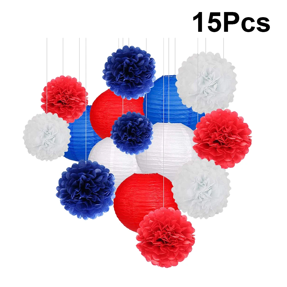 15 Pcs Red Blue White Lanterns Safe Party Decorations Supplies Independence Day Bright Colors Paper Flower Ball Lanterns
15 Pcs Red Blue White Lanterns Safe Party Decorations Supplies Independence Day Bright Colors Paper Flower Ball Lanterns