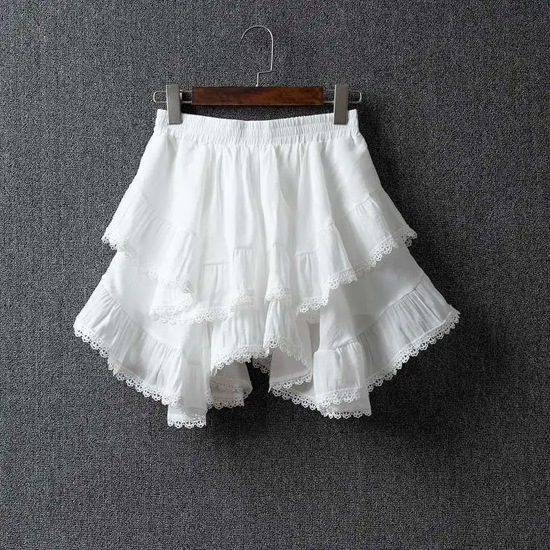 Summer Irregular Lace White Cotton and Linen Skirt Women High Waist Sweet Style Skirt
Summer Irregular Lace White Cotton and Linen Skirt Women High Waist Sweet Style Skirt