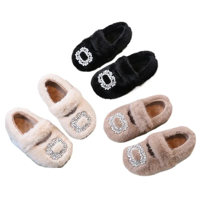 Winter Children Girl Princess Elegant Rhinestone Buckle Warm Soft Soled Fluffy Cotton Shoes Kids Toddler Boy Walking Plush Shoes
Winter Children Girl Princess Elegant Rhinestone Buckle Warm Soft Soled Fluffy Cotton Shoes Kids Toddler Boy Walking Plush Shoes