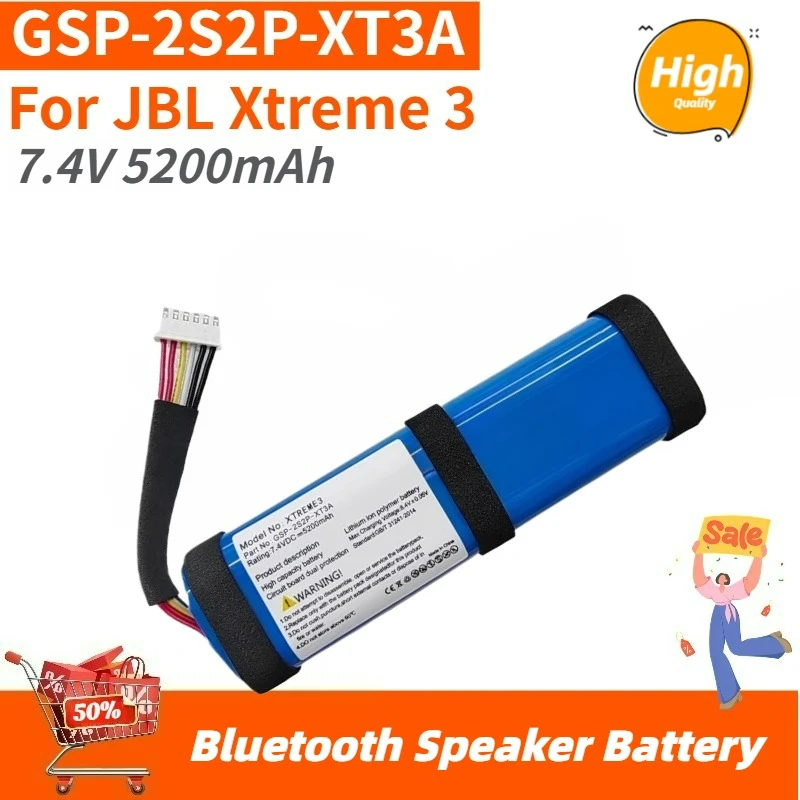 GSP-2S2P-XT3A Battery 7.4V 5200mAh For JBL Xtreme 3 Speaker Brand New High Quality Replacement Battery
GSP-2S2P-XT3A Battery 7.4V 5200mAh For JBL Xtreme 3 Speaker Brand New High Quality Replacement Battery