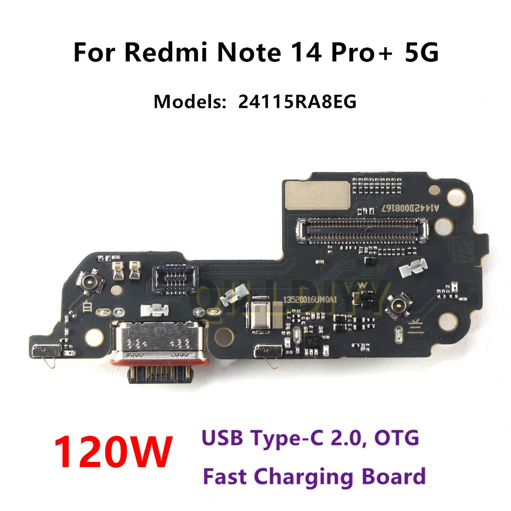 USB Type-C Port Charger Dock Plug Connector Charging Board Flex Cable For Xiaomi Redmi Note 14 Pro+ 5G Mic Board SIM Card Reader
USB Type-C Port Charger Dock Plug Connector Charging Board Flex Cable For Xiaomi Redmi Note 14 Pro+ 5G Mic Board SIM Card Reader