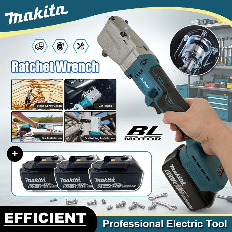 Makita Brushless Ratchet Wrench 1200NM Electric Cordless Driver 1/2'' Removal Screw Nut Car Repair Tools
Makita Brushless Ratchet Wrench 1200NM Electric Cordless Driver 1/2'' Removal Screw Nut Car Repair Tools