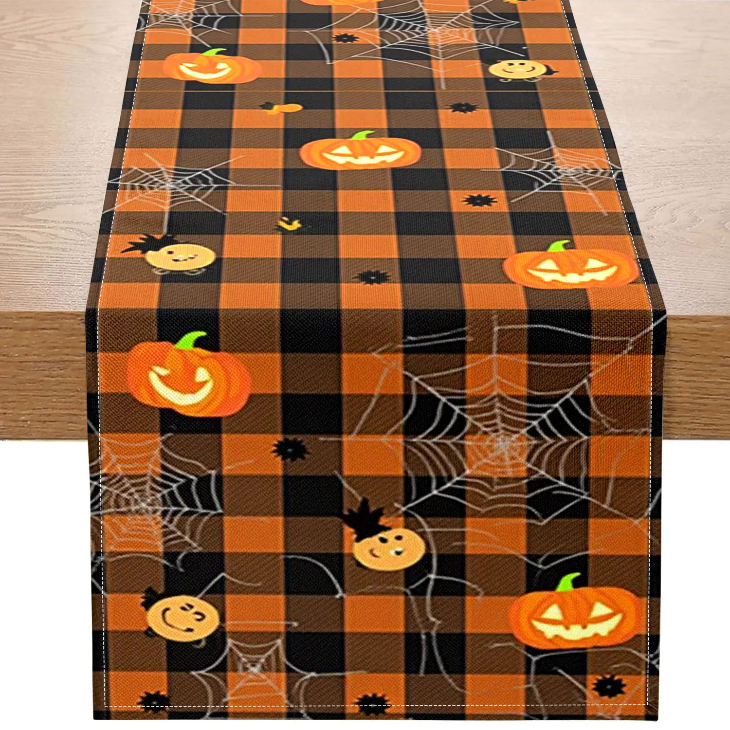 1 Piece Halloween Plaid Table Runner, Decorated with Pumpkins, Spider Webs, and Cartoon Patterns, Suitable for Halloween Parties and Holiday Decorations
1 Piece Halloween Plaid Table Runner, Decorated with Pumpkins, Spider Webs, and Cartoon Patterns, Suitable for Halloween Parties and Holiday Decorations