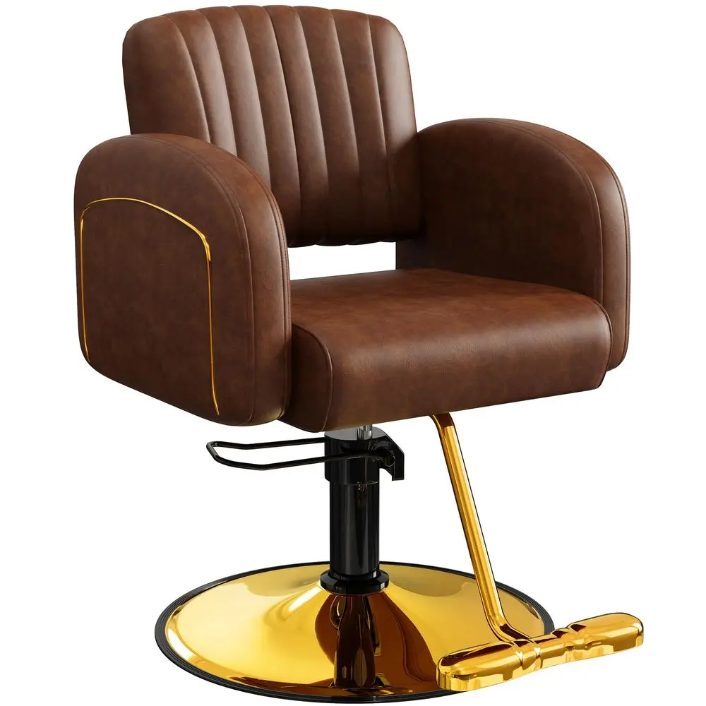 Professional Brown amp Gold Salon Chair, Luxury Hydraulic Styling Chair with Soft PU Leather, HighDensity Foam Cushion, 360 Swi
Professional Brown amp Gold Salon Chair, Luxury Hydraulic Styling Chair with Soft PU Leather, HighDensity Foam Cushion, 360 Swi
