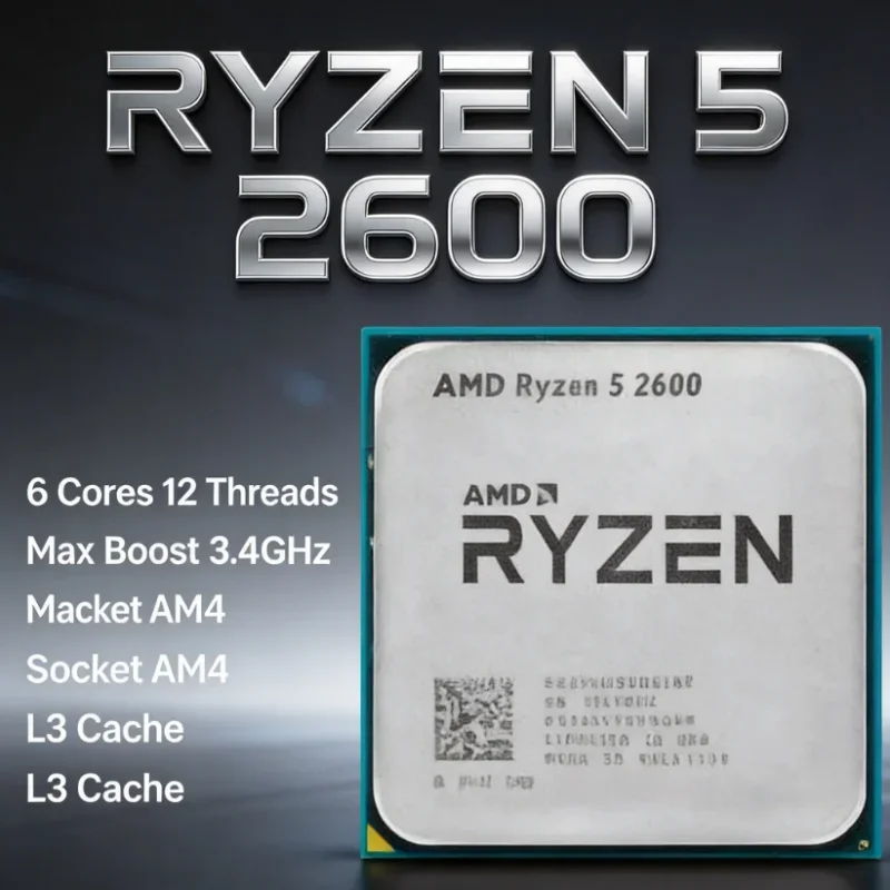 AMD Ryzen 5 2600 R5 2600 Desktop Gaming CPU Processor 6 Cores 12 Threads 3.4GHz Up to 3.9GHz 16MB L3 Cache AM4 65W
AMD Ryzen 5 2600 R5 2600 Desktop Gaming CPU Processor 6 Cores 12 Threads 3.4GHz Up to 3.9GHz 16MB L3 Cache AM4 65W
