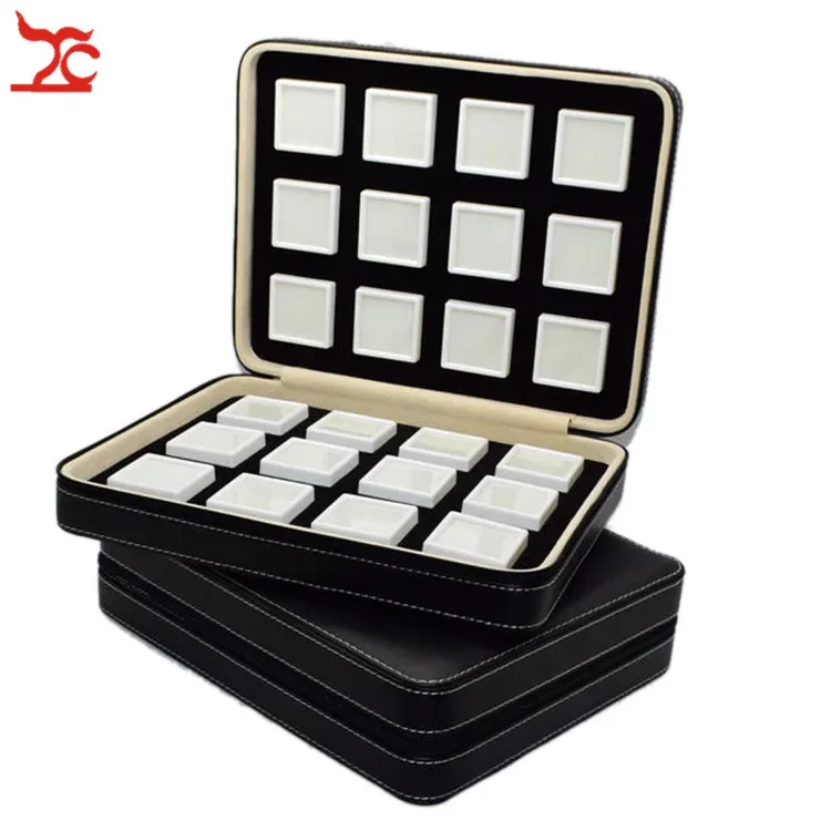 High-End Black Leatherette Gemstone Storage Box Diamond Travel Case Jewelry Holder with Gem Box Protable
High-End Black Leatherette Gemstone Storage Box Diamond Travel Case Jewelry Holder with Gem Box Protable