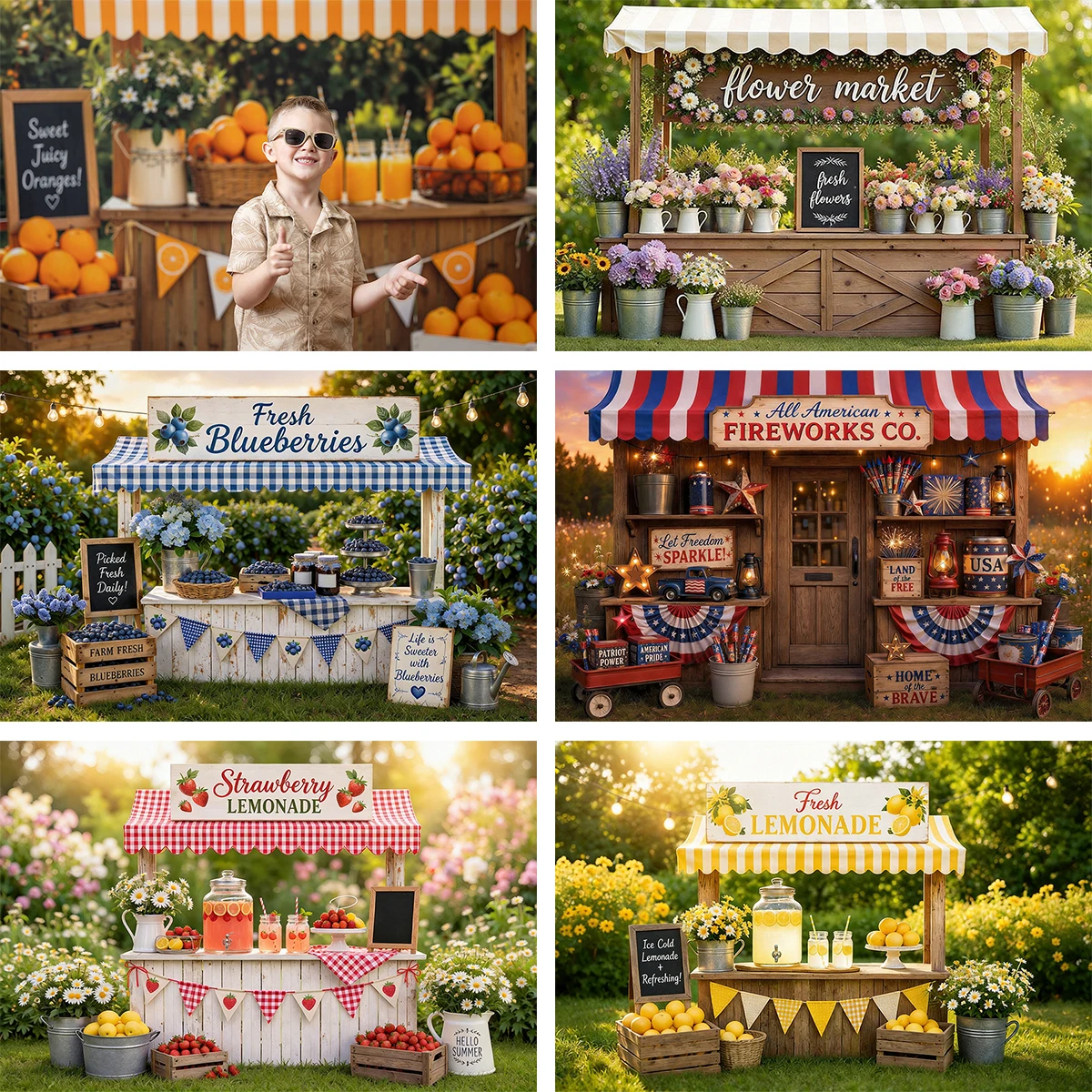 Fresh Fruit Flower Lemonade Blueberry Strawberry Rustic Outdoor Market Booth Kids Baby Adult Photography Backdrops
Fresh Fruit Flower Lemonade Blueberry Strawberry Rustic Outdoor Market Booth Kids Baby Adult Photography Backdrops