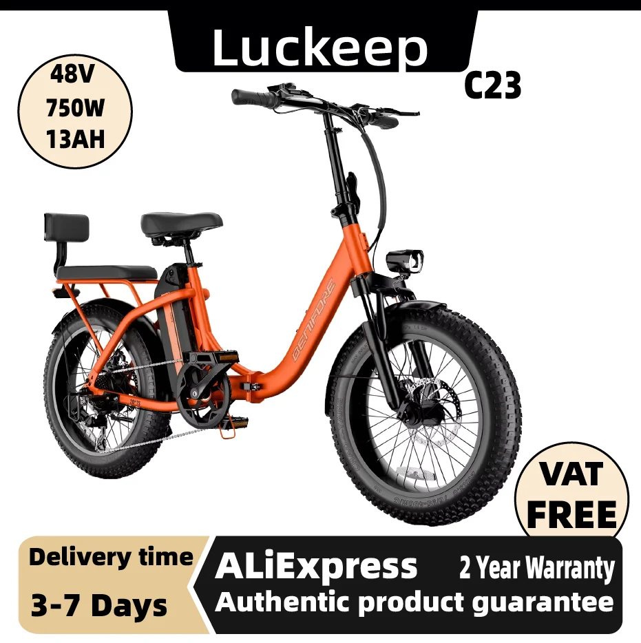 Luckeep C23 750W Motor Foldable Adult EBike 48V15Ah Battery City Commuter Electric Bike 20Inch Wide Tires AllTerrain Bicycle
Luckeep C23 750W Motor Foldable Adult EBike 48V15Ah Battery City Commuter Electric Bike 20Inch Wide Tires AllTerrain Bicycle