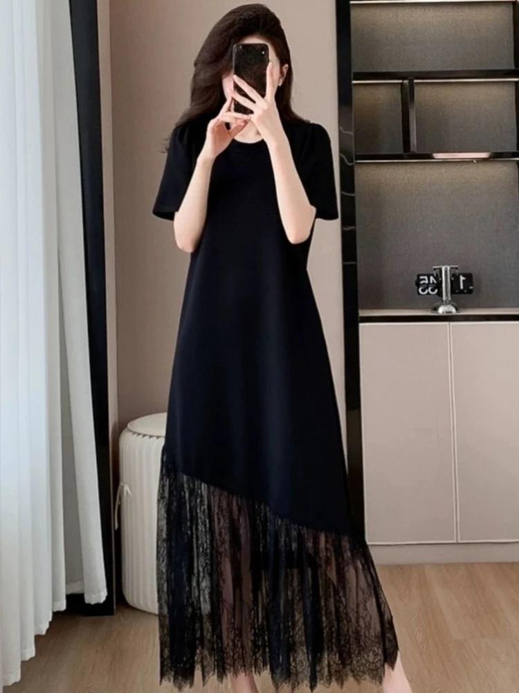 Elegant French Style Lace Patchwork Women Summer Dress Short Sleeve Loose Fit Casual Party Beachwear
Elegant French Style Lace Patchwork Women Summer Dress Short Sleeve Loose Fit Casual Party Beachwear