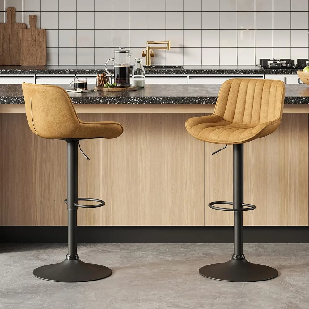 Bar Stools Set of 2, Mid Century Modern Counter Stools Faux Leather Swivel Adjustable Height, Barstools Bar Height Set of 2 Cha
Bar Stools Set of 2, Mid Century Modern Counter Stools Faux Leather Swivel Adjustable Height, Barstools Bar Height Set of 2 Cha