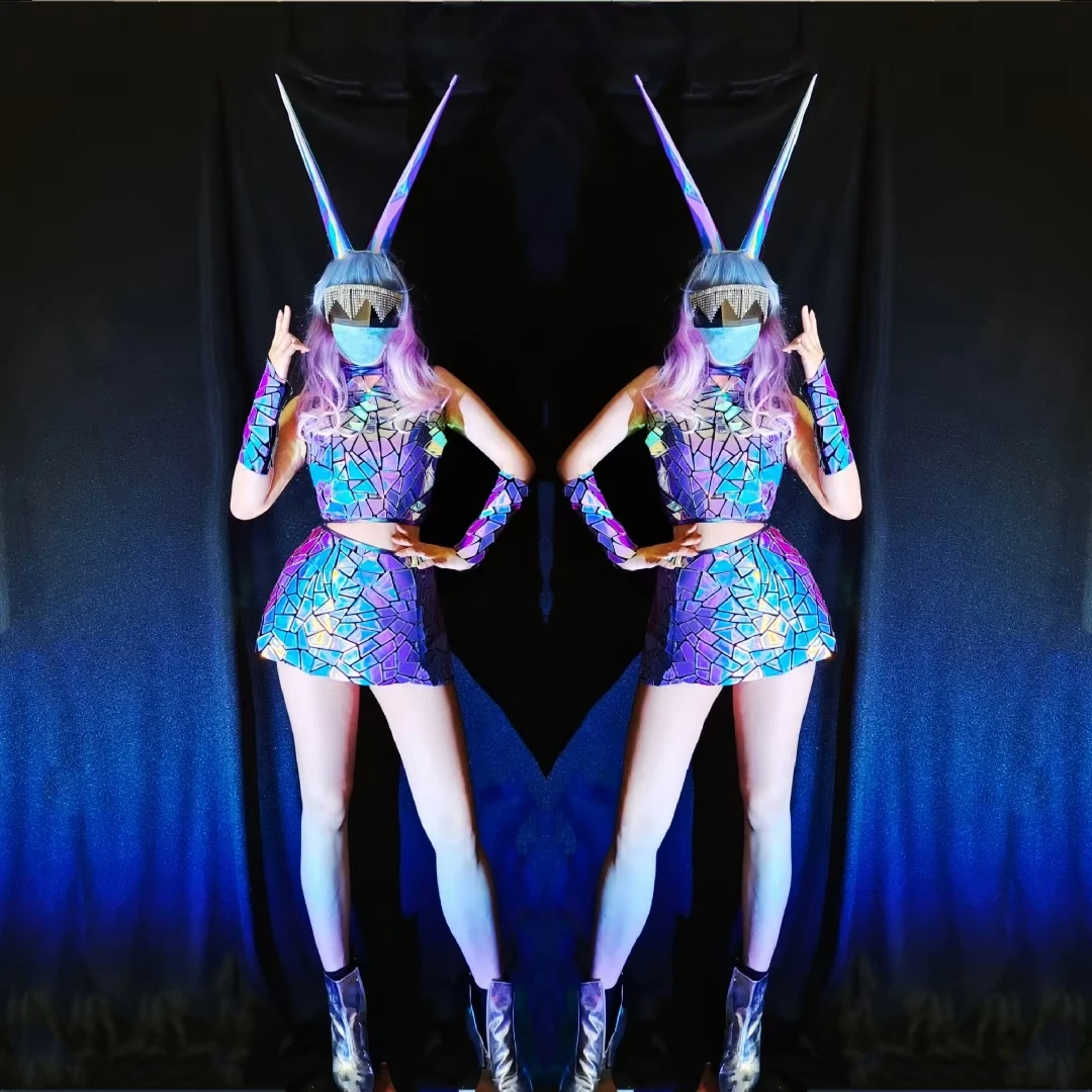 Mirror Stage Costume Women Gogo Dancer Clothing Nightclub Bar Dj Performance Outfit Party Show Clubwear Laser Short Skirt
Mirror Stage Costume Women Gogo Dancer Clothing Nightclub Bar Dj Performance Outfit Party Show Clubwear Laser Short Skirt