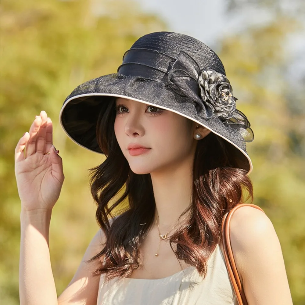 Classy Flower Basin Hat Solid Color Wide Brim Outdoor Sunshade Hat Breathable Organza Beach Fisherman Hat
Classy Flower Basin Hat Solid Color Wide Brim Outdoor Sunshade Hat Breathable Organza Beach Fisherman Hat