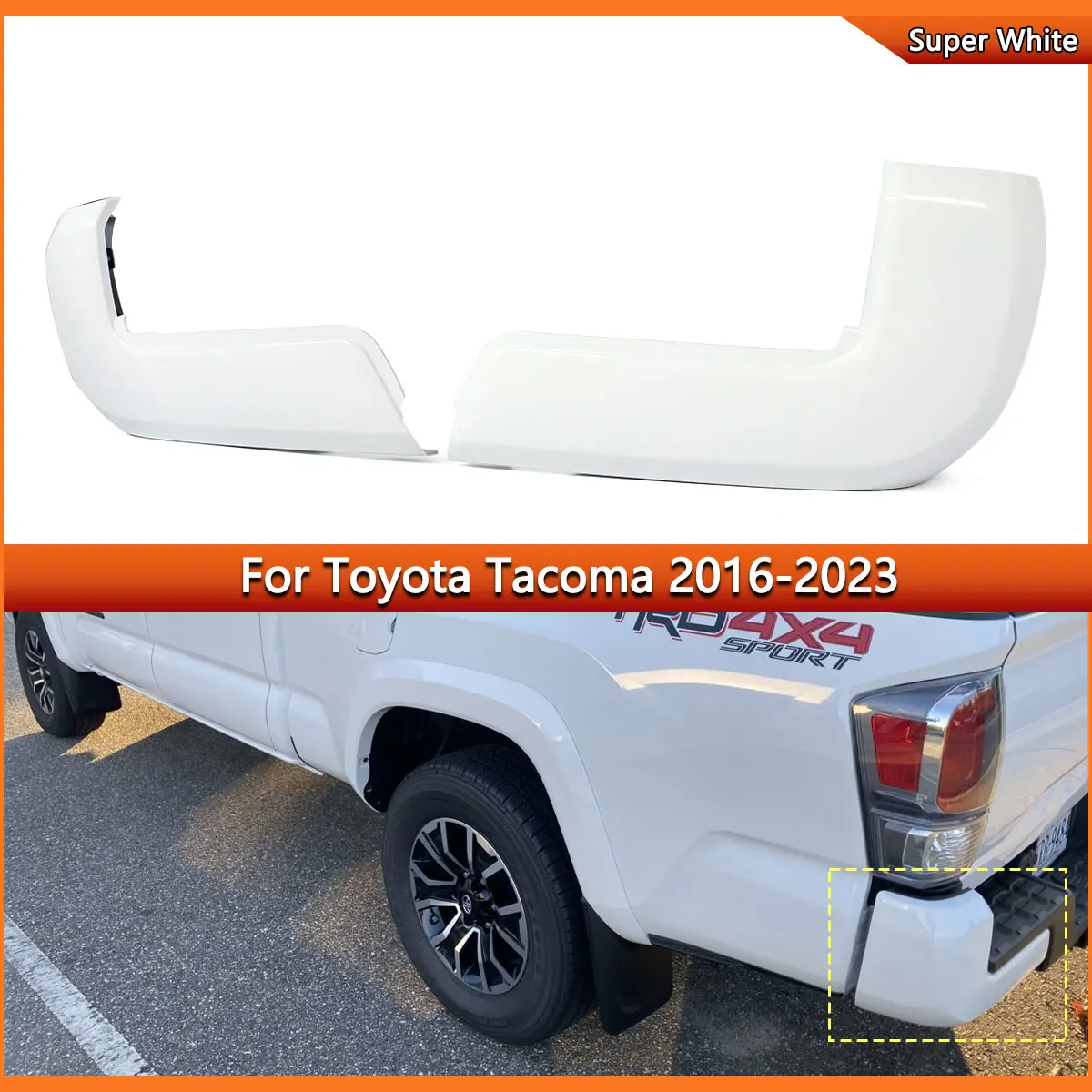 040 Super White Rear Bumper End Caps without Sensor Hole For Toyota Tacoma 2016 2017 2018 2019 2020 2021 2022 2023 bumper parts
040 Super White Rear Bumper End Caps without Sensor Hole For Toyota Tacoma 2016 2017 2018 2019 2020 2021 2022 2023 bumper parts