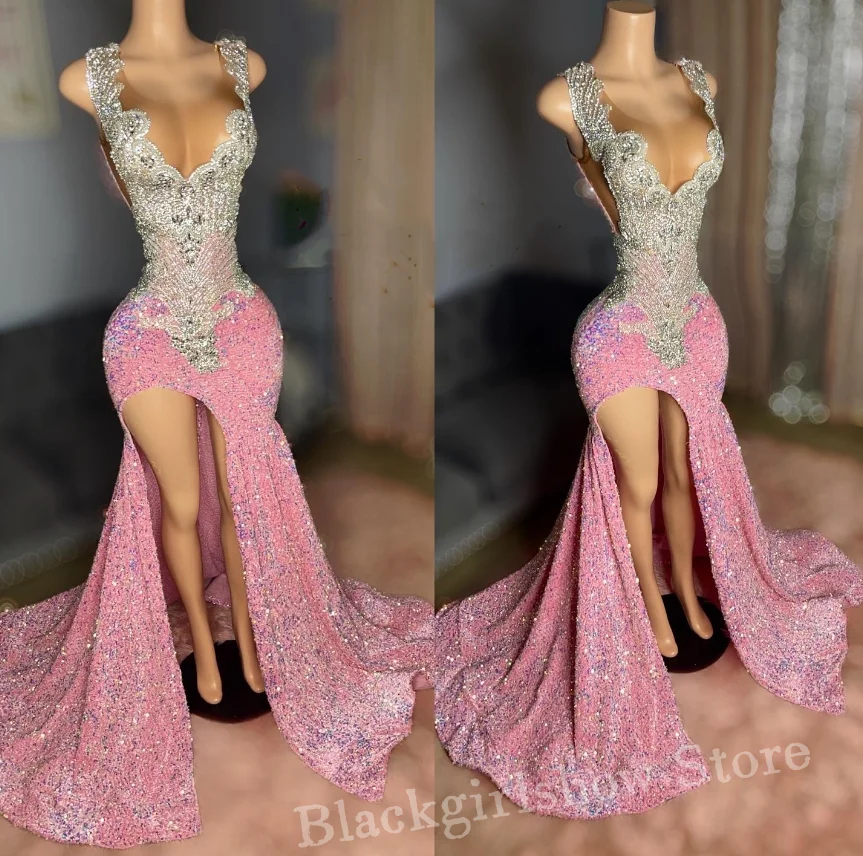 Sparkling Peach Pink Long Prom Dress For Women Luxury Sexy Diamante Mermaid Split Birthday Customised Dress فساتين للمناسبات الر
Sparkling Peach Pink Long Prom Dress For Women Luxury Sexy Diamante Mermaid Split Birthday Customised Dress فساتين للمناسبات الر