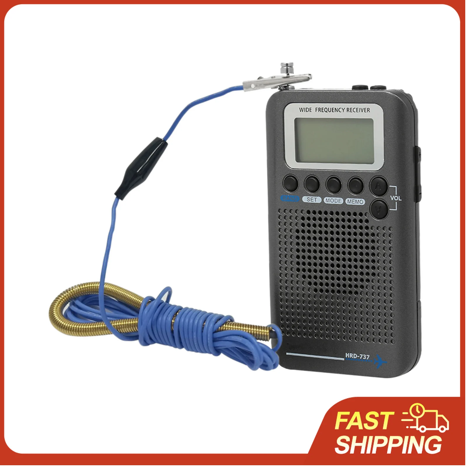 HRD-737 Portable Full Band Radio Aircraft Band Receiver FM/AM/SW/ CB/Air/VHF World Band with LCD Display Alarm Clock
HRD-737 Portable Full Band Radio Aircraft Band Receiver FM/AM/SW/ CB/Air/VHF World Band with LCD Display Alarm Clock