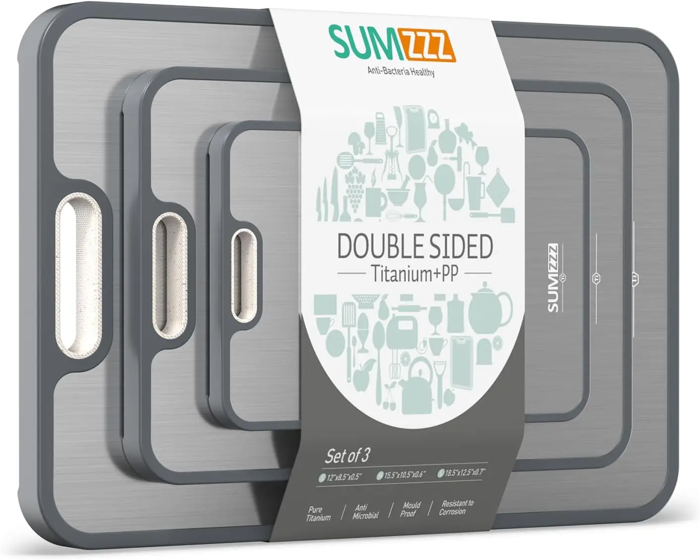 Titanium Cutting Board, Double Sided Food Grade Pure Titanium/PP, Cutting Board for Kitchen, Easy to Clean Large Size [1
Titanium Cutting Board, Double Sided Food Grade Pure Titanium/PP, Cutting Board for Kitchen, Easy to Clean Large Size [1