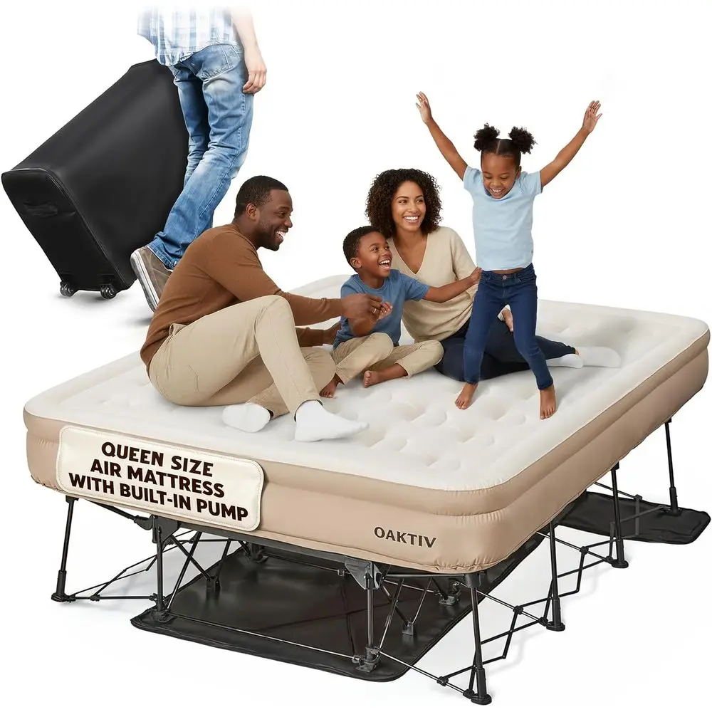 Portable Queen Size Air Mattress with Electric Pump, Inflatable Bed for Adults - Folding Camping Cot with Mattress, Travel Bag o
Portable Queen Size Air Mattress with Electric Pump, Inflatable Bed for Adults - Folding Camping Cot with Mattress, Travel Bag o