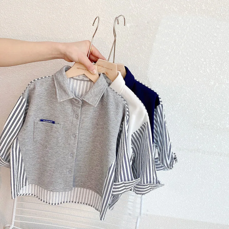 Baby Girl Top 2024 New Style Children Baby Shirt Striped Long-sleeved Spring and Autumn Shirt Boy Autumn Clothes Shirt
Baby Girl Top 2024 New Style Children Baby Shirt Striped Long-sleeved Spring and Autumn Shirt Boy Autumn Clothes Shirt