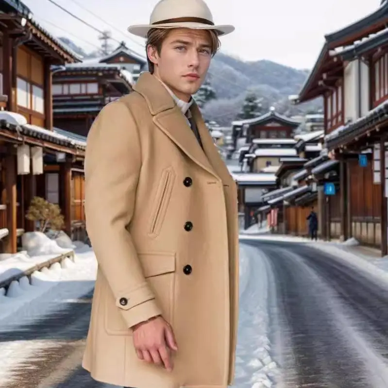 Men's Mid-Length Long-Sleeve Wool Coat 2023 Cross-Border New Style British Style Thickened Autumn Winter Outerwear Coat
Men's Mid-Length Long-Sleeve Wool Coat 2023 Cross-Border New Style British Style Thickened Autumn Winter Outerwear Coat