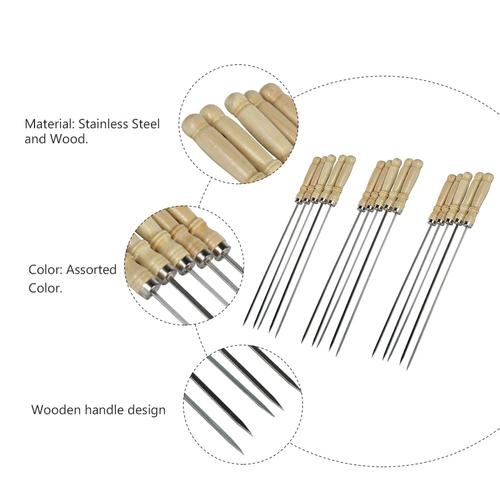 25Pcs Wooden Handle Stainless Steel Bbq Skewers Flat Design Reusable Skewers for Meat Grilling Outdoor Party Barbecue Stick
25Pcs Wooden Handle Stainless Steel Bbq Skewers Flat Design Reusable Skewers for Meat Grilling Outdoor Party Barbecue Stick