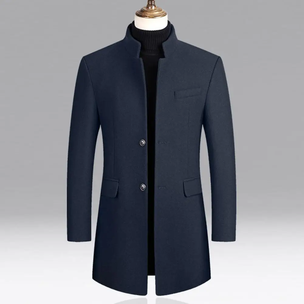Simple Mid-Length Coat Classic Pure Color Exquisite Buttons Trench Coat Stand Collar Temperament Men Jacket for Party
Simple Mid-Length Coat Classic Pure Color Exquisite Buttons Trench Coat Stand Collar Temperament Men Jacket for Party