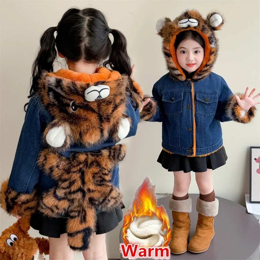 Elegant Baby Boy Girl Tiger Print Fur Coat with Hood Kids Child Winter Warm Denim Jacket Thick Overcoat 2 3 4 5 6 7 8 9 Year Old
Elegant Baby Boy Girl Tiger Print Fur Coat with Hood Kids Child Winter Warm Denim Jacket Thick Overcoat 2 3 4 5 6 7 8 9 Year Old