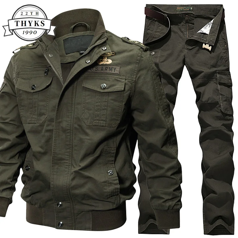 Military Tactical Sets Mens Cotton Embroidery Multi-pocket Pilot Jackets Wear Resistant Straight Pants Suit Baseball Uniform 6XL
Military Tactical Sets Mens Cotton Embroidery Multi-pocket Pilot Jackets Wear Resistant Straight Pants Suit Baseball Uniform 6XL
