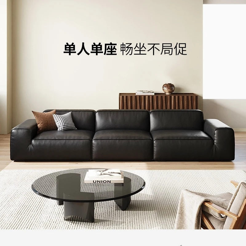 Large Leather Living Room, Italian Minimalist Style, Top-Layer Cowhide, Black Block-Shaped Straight Sofa,
Large Leather Living Room, Italian Minimalist Style, Top-Layer Cowhide, Black Block-Shaped Straight Sofa,