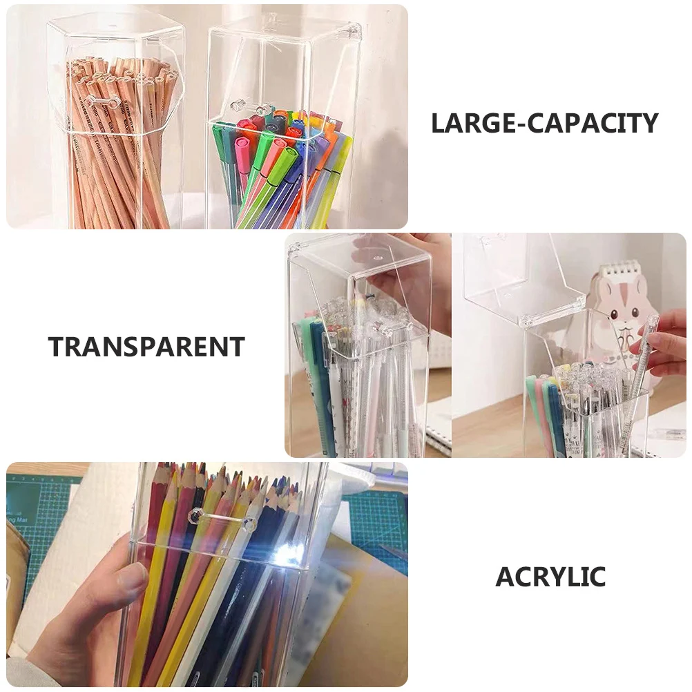 2 Pcs Pen Holder Acrylic Storage Box Transparent Desk ganizer Large Capacity Stationery Brush Lipstick Case Desktop
2 Pcs Pen Holder Acrylic Storage Box Transparent Desk ganizer Large Capacity Stationery Brush Lipstick Case Desktop
