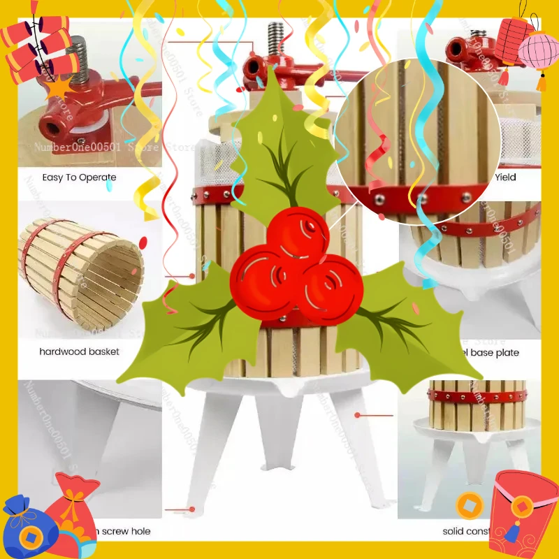 6L 1.6 Gallon Manual Basket Press Fruit Wine Grape Cider Juicer Home Small Juice Maker
6L 1.6 Gallon Manual Basket Press Fruit Wine Grape Cider Juicer Home Small Juice Maker