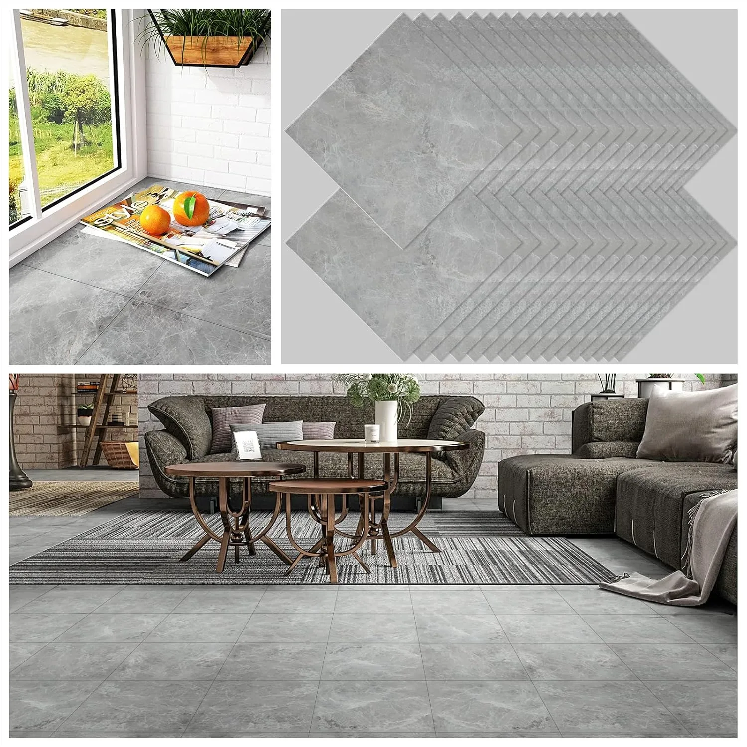 32 Pack 12x12 Grey Marble Peel and Stick Floor Tiles, Self Adhesive Vinyl for Bathroom Kitchen Bedroom, Waterproof & Removable
32 Pack 12x12 Grey Marble Peel and Stick Floor Tiles, Self Adhesive Vinyl for Bathroom Kitchen Bedroom, Waterproof & Removable
