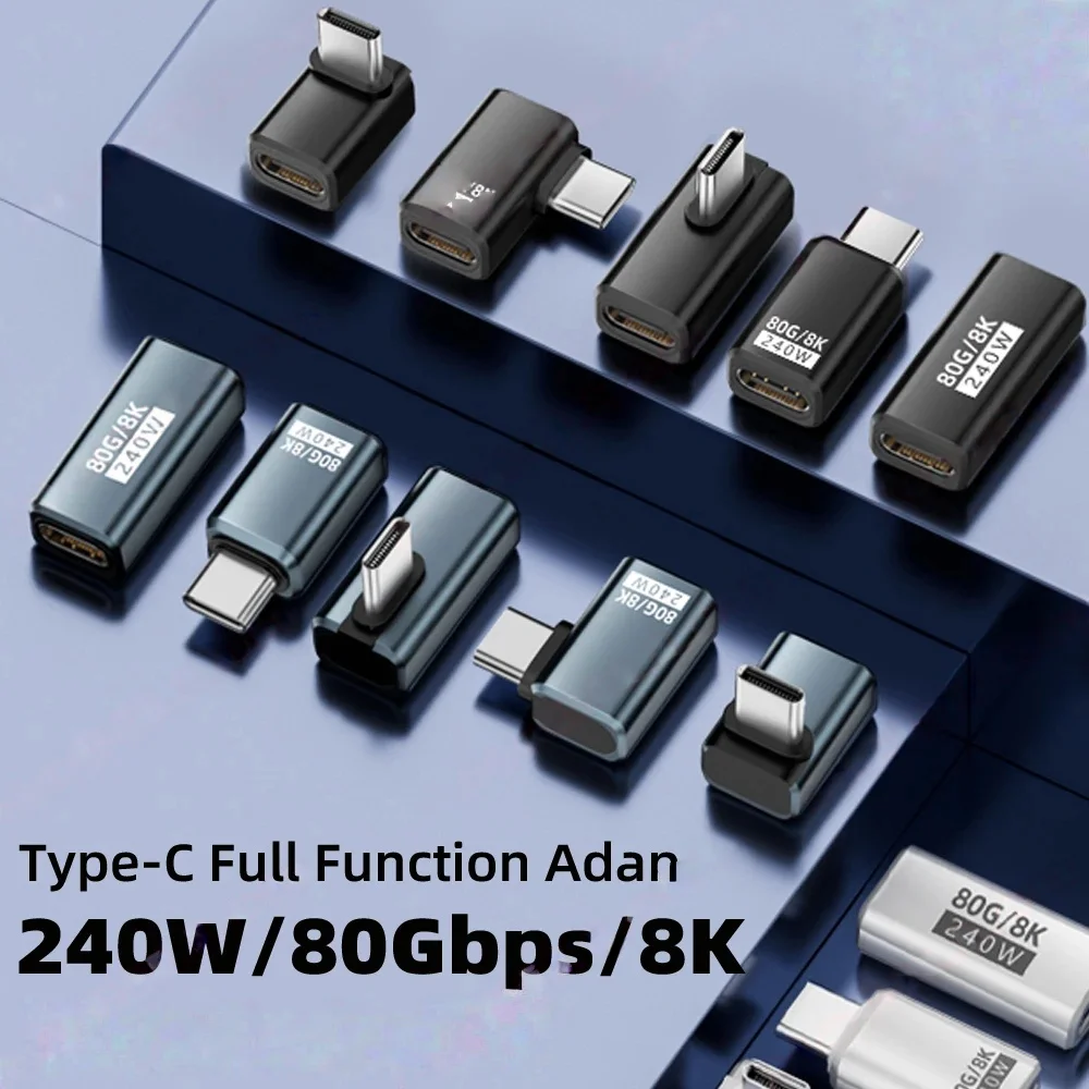 USB4 V2 90 Degree Type C Angle Adapter 80Gbps Thunderbolt 5 4 3 Elbow Adapter 240W USB-C Cable Connector 40Gbps for MacBook Air
USB4 V2 90 Degree Type C Angle Adapter 80Gbps Thunderbolt 5 4 3 Elbow Adapter 240W USB-C Cable Connector 40Gbps for MacBook Air