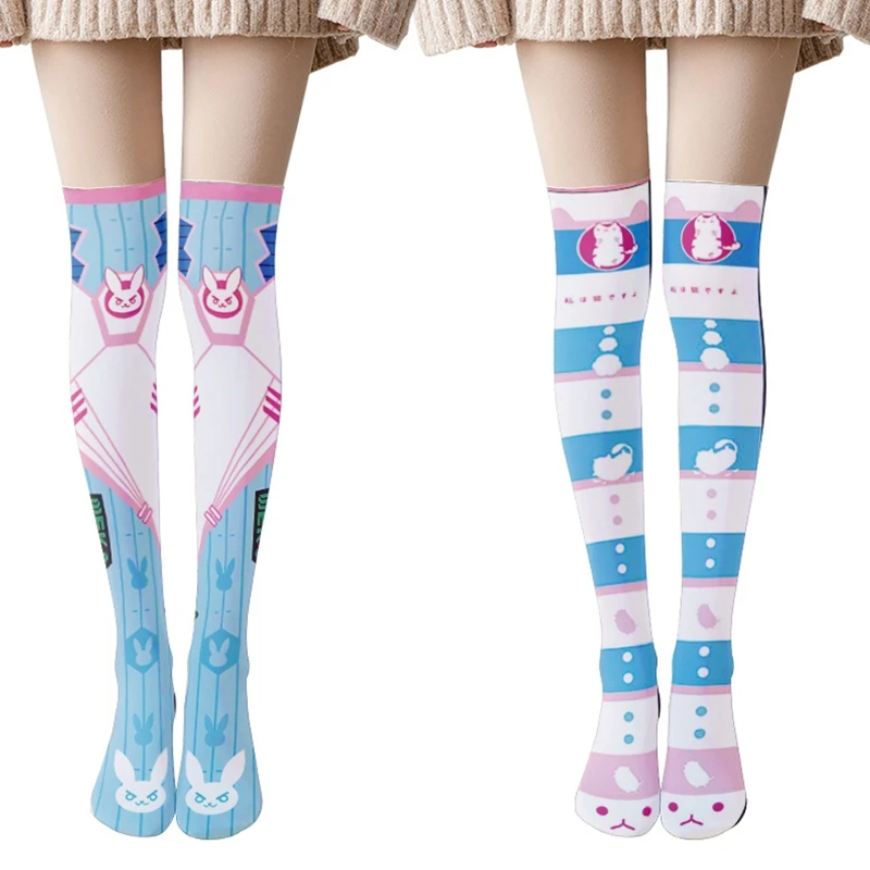 Japanese Anime Thigh High Stockings Women Girls Sweet Cartoon Rabbit for Cat Geometry Striped Print Cosplay Over
Japanese Anime Thigh High Stockings Women Girls Sweet Cartoon Rabbit for Cat Geometry Striped Print Cosplay Over