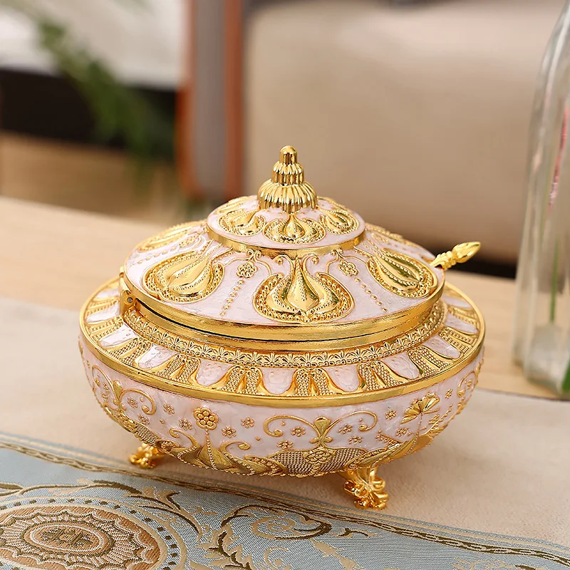 European style metal seasoning jar with lid and spoon, home living room snack jar, kitchen with fried chicken, refined salt
European style metal seasoning jar with lid and spoon, home living room snack jar, kitchen with fried chicken, refined salt