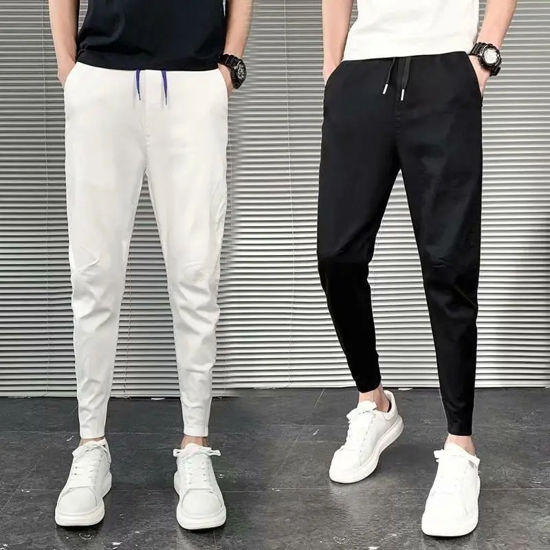Korean Fashion Slim Fit Casual Pants Men Leggings New High Waist Drawstring Pocket Solid Color Black Trouser Male ClothesYY28
Korean Fashion Slim Fit Casual Pants Men Leggings New High Waist Drawstring Pocket Solid Color Black Trouser Male ClothesYY28
