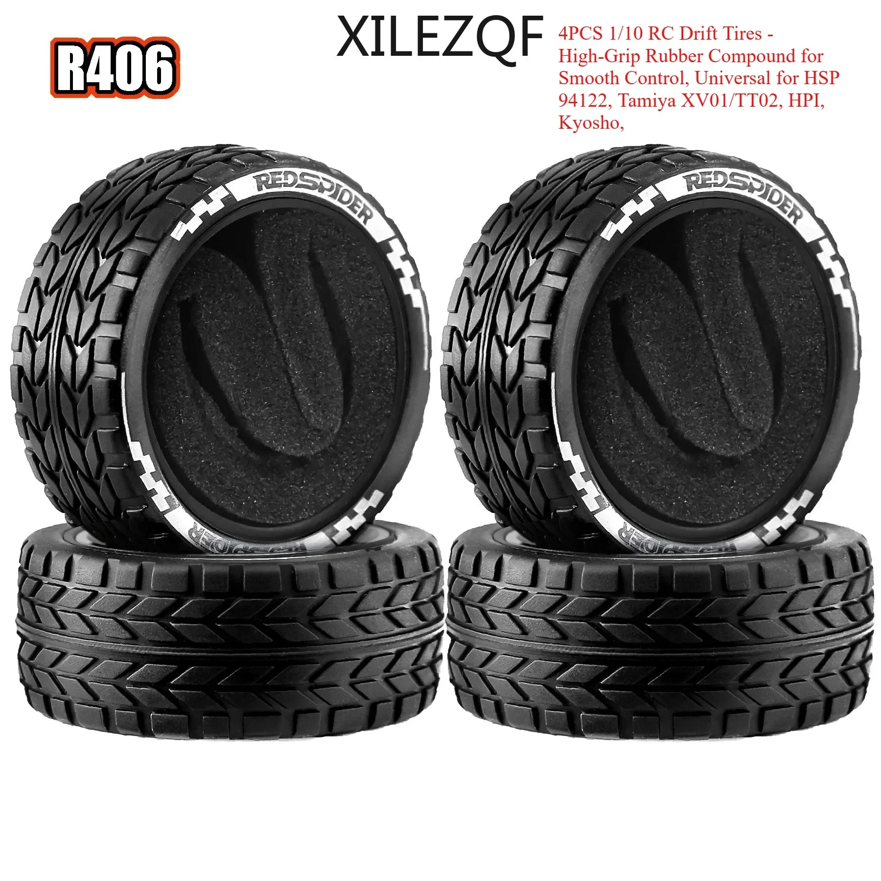 4PCS 1/10 RC Drift Tires - High-Grip Rubber Compound for Smooth Control, Universal for HSP 94122, Tamiya XV01/TT02, HPI, Kyosho,
4PCS 1/10 RC Drift Tires - High-Grip Rubber Compound for Smooth Control, Universal for HSP 94122, Tamiya XV01/TT02, HPI, Kyosho,
