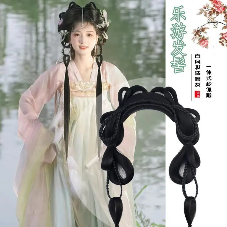 Spring Floral Hanfu Hair Set - Fairy Goddess Wig with Princess Bow Bun & Playful Spirit Style New Arrival Hanfu Wig
Spring Floral Hanfu Hair Set - Fairy Goddess Wig with Princess Bow Bun & Playful Spirit Style New Arrival Hanfu Wig