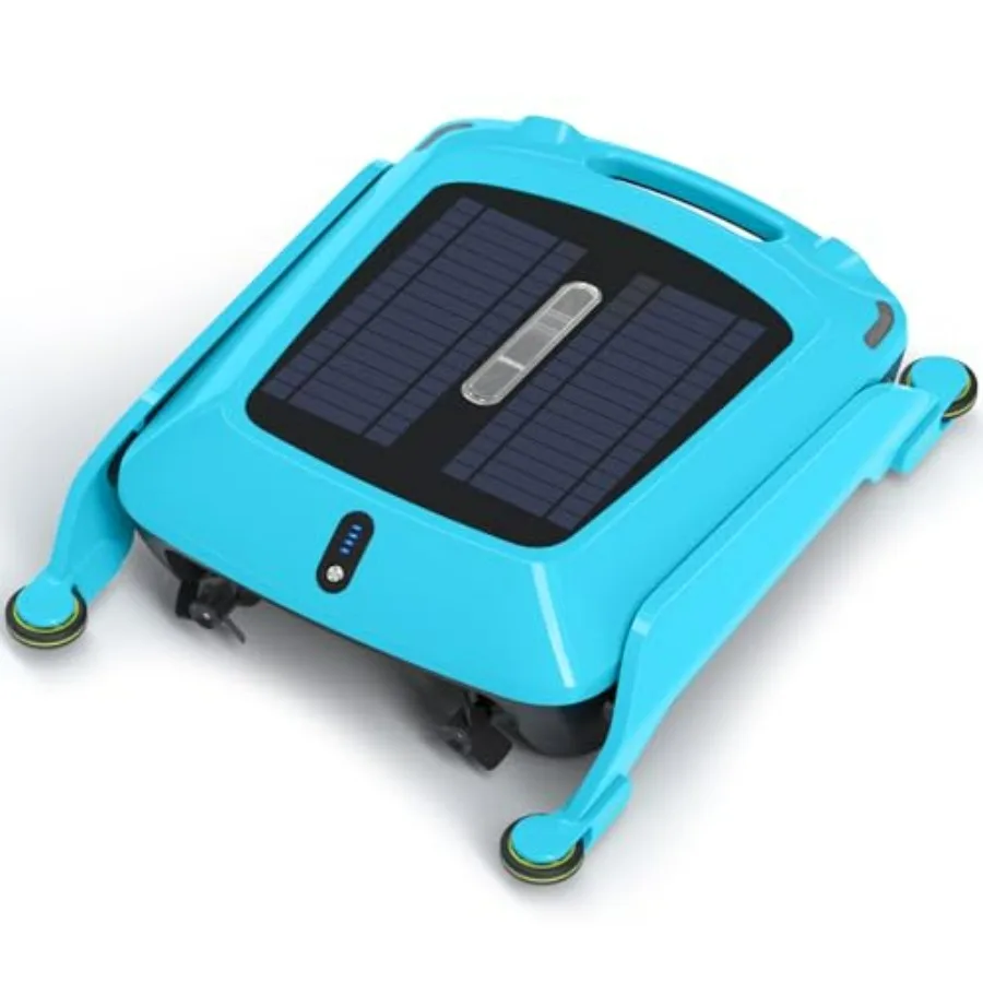 Solar Powered Pool Skimmer Robot for residential pools, ABS plastic body, blue-gray color, automatic 24/7 surface cleaning with
Solar Powered Pool Skimmer Robot for residential pools, ABS plastic body, blue-gray color, automatic 24/7 surface cleaning with