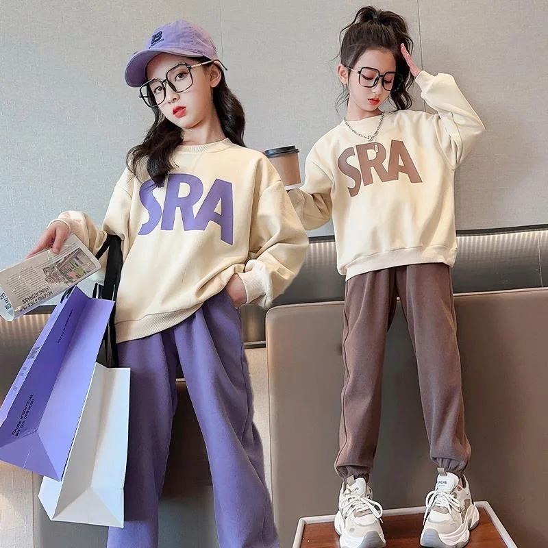 Children's Set New Girls Spring Autumn Fashion Korean Edition Letter Round Neck Set Big Kids Casual Sports Two Piece Set 4-14Y
Children's Set New Girls Spring Autumn Fashion Korean Edition Letter Round Neck Set Big Kids Casual Sports Two Piece Set 4-14Y