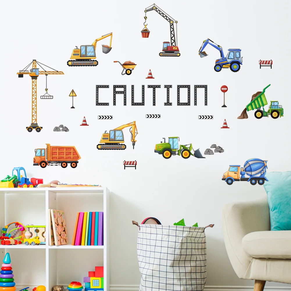 Cartoon Engineering Vehicle Wall Stickers Kids Room Home Decoration Mural Boys Bedroom Nursery Decor Self-adhesive Decals Poster
Cartoon Engineering Vehicle Wall Stickers Kids Room Home Decoration Mural Boys Bedroom Nursery Decor Self-adhesive Decals Poster