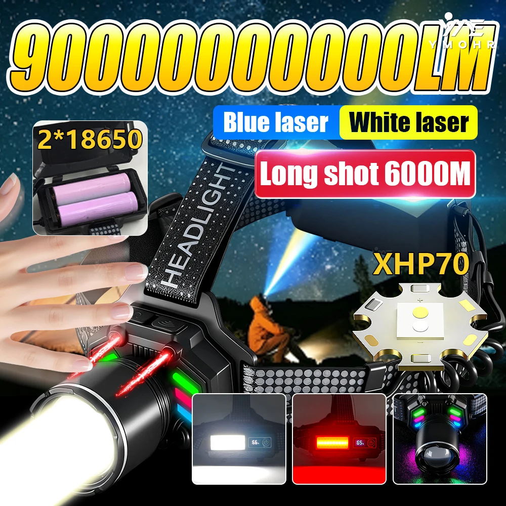 2x18650 Batteries Camping Headlamp USB Rechargeable XHP70 Motion Sensor Torch Blue Light Waterproof Headlamp for Camping Lantern
2x18650 Batteries Camping Headlamp USB Rechargeable XHP70 Motion Sensor Torch Blue Light Waterproof Headlamp for Camping Lantern