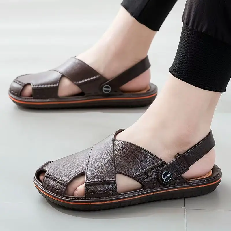 Men Baotou Hollow Out Dual Purpose Sandals Summer New Soft sole Non Slip Breathable Work Shoes Outdoor Beach Sandals Slippers
Men Baotou Hollow Out Dual Purpose Sandals Summer New Soft sole Non Slip Breathable Work Shoes Outdoor Beach Sandals Slippers