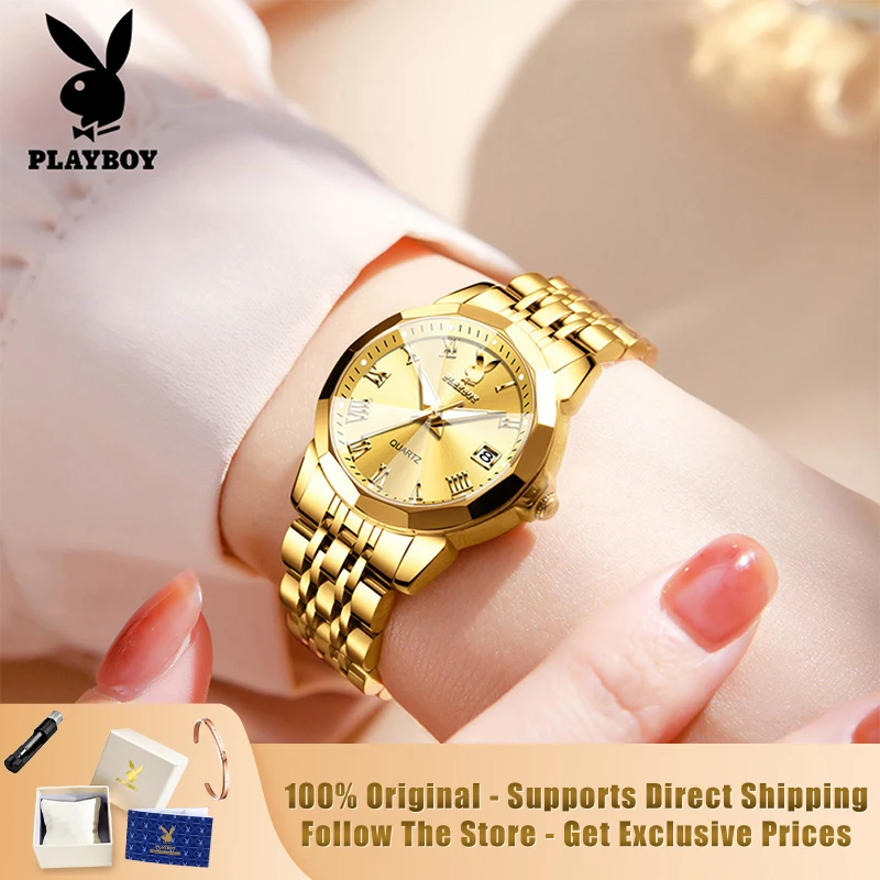 PLAYBOY 3502 Brand original authentic diamond-shaped mirror double calendar stainless steel strap women's quartz watch
PLAYBOY 3502 Brand original authentic diamond-shaped mirror double calendar stainless steel strap women's quartz watch