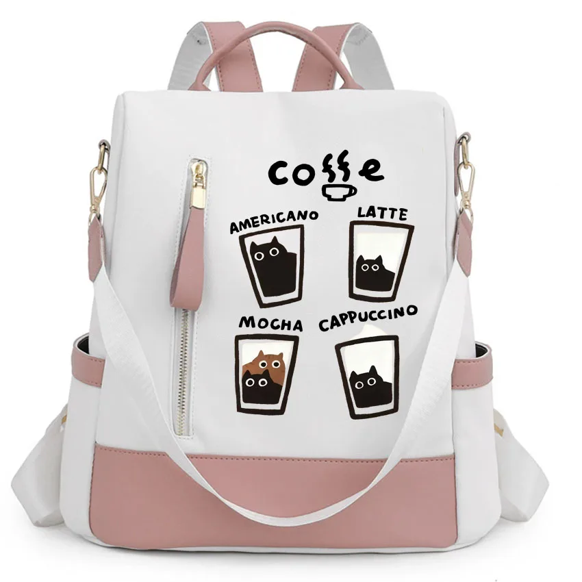 Водонепроницаемый женский рюкзак, летний кремовый рюкзак с кофейным принтом и изображением кошки, противоугонный рюкзак, женские модные школьные сумки, рюкзаки высокого качества
Водонепроницаемый женский рюкзак, летний кремовый рюкзак с кофейным принтом и изображением кошки, противоугонный рюкзак, женские модные школьные сумки, рюкзаки высокого качества