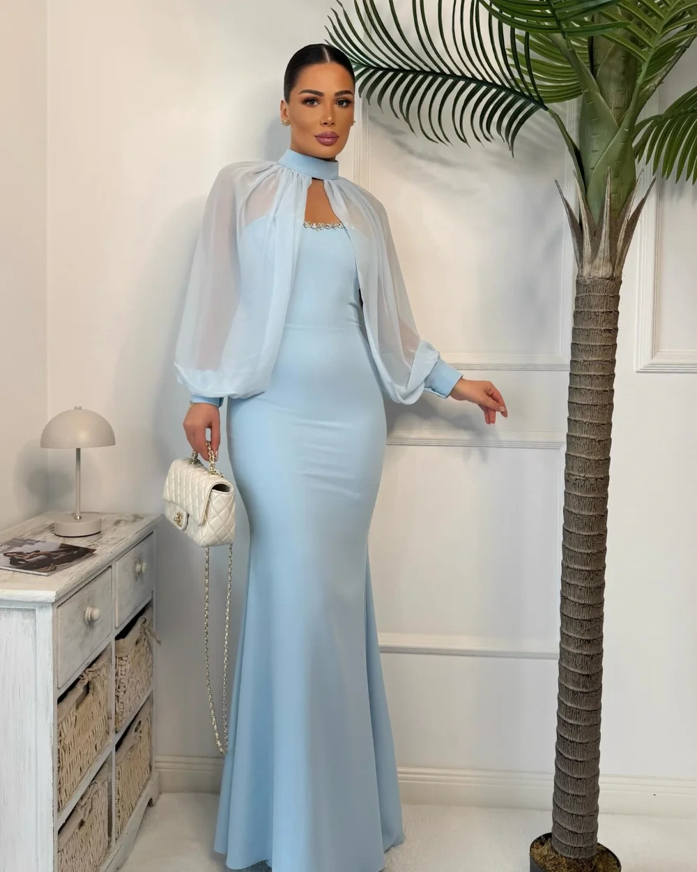 Customized Blue Matching Sexy Jersey Pleat Rhinestone Mermaid High Collar Long Dresses Evening Dresses For Birthday Party Retro
Customized Blue Matching Sexy Jersey Pleat Rhinestone Mermaid High Collar Long Dresses Evening Dresses For Birthday Party Retro
