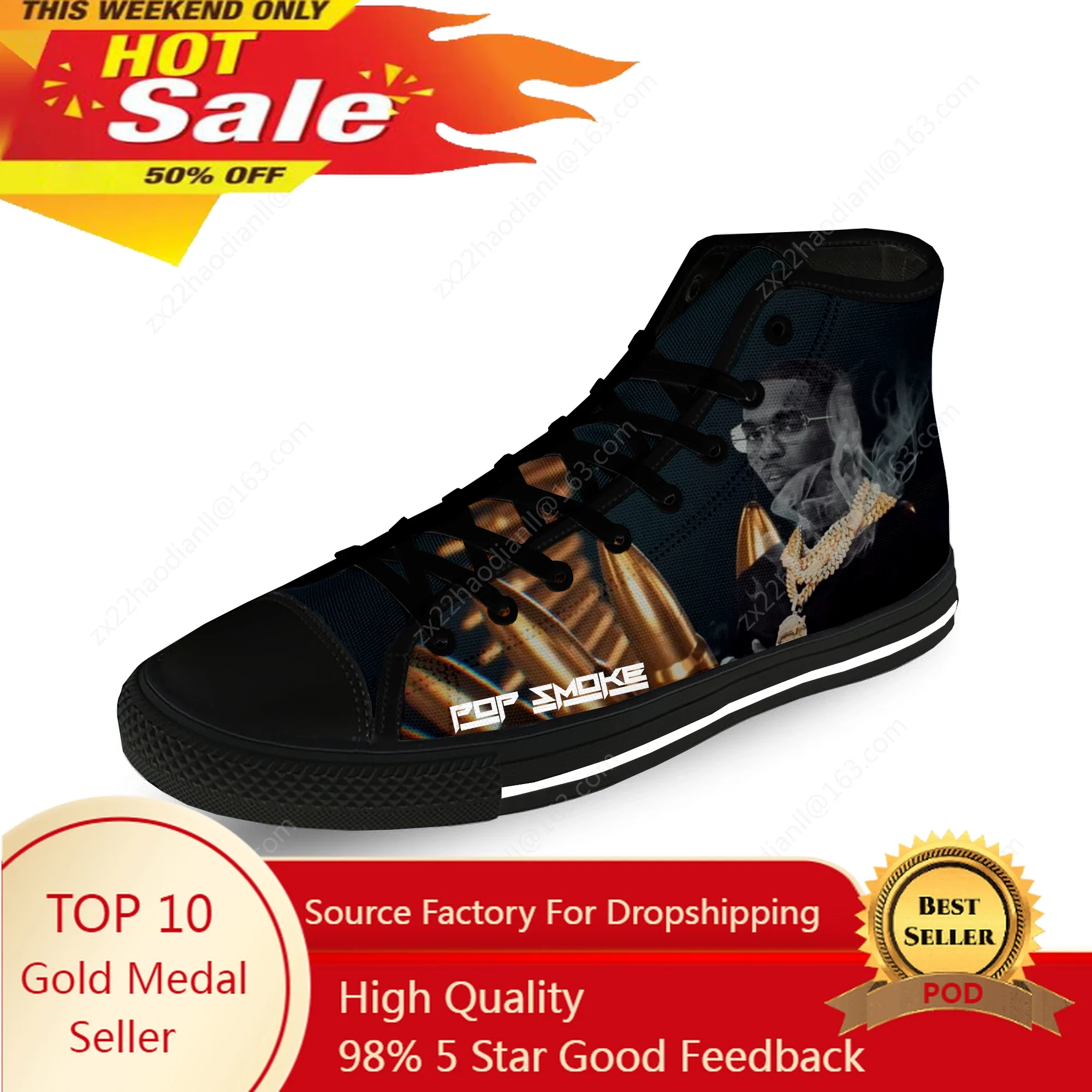 Pop Smoke Rap Rapper Hip Hop Music Casual Cloth Fashion 3D Print High Top Canvas Shoes Men Women Lightweight Breathable Sneakers
Pop Smoke Rap Rapper Hip Hop Music Casual Cloth Fashion 3D Print High Top Canvas Shoes Men Women Lightweight Breathable Sneakers