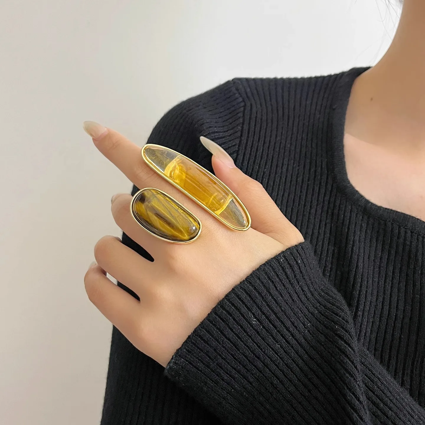 new unique design ring for women nature stone tiger's-eye oval shape opening ring original design
new unique design ring for women nature stone tiger's-eye oval shape opening ring original design