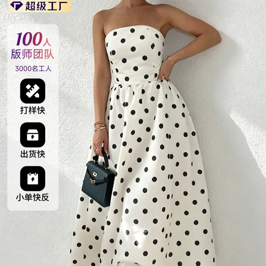 【New style】Summer new European and American storm-point printed tube top waist A-line long dress women's slimming temperament w
【New style】Summer new European and American storm-point printed tube top waist A-line long dress women's slimming temperament w